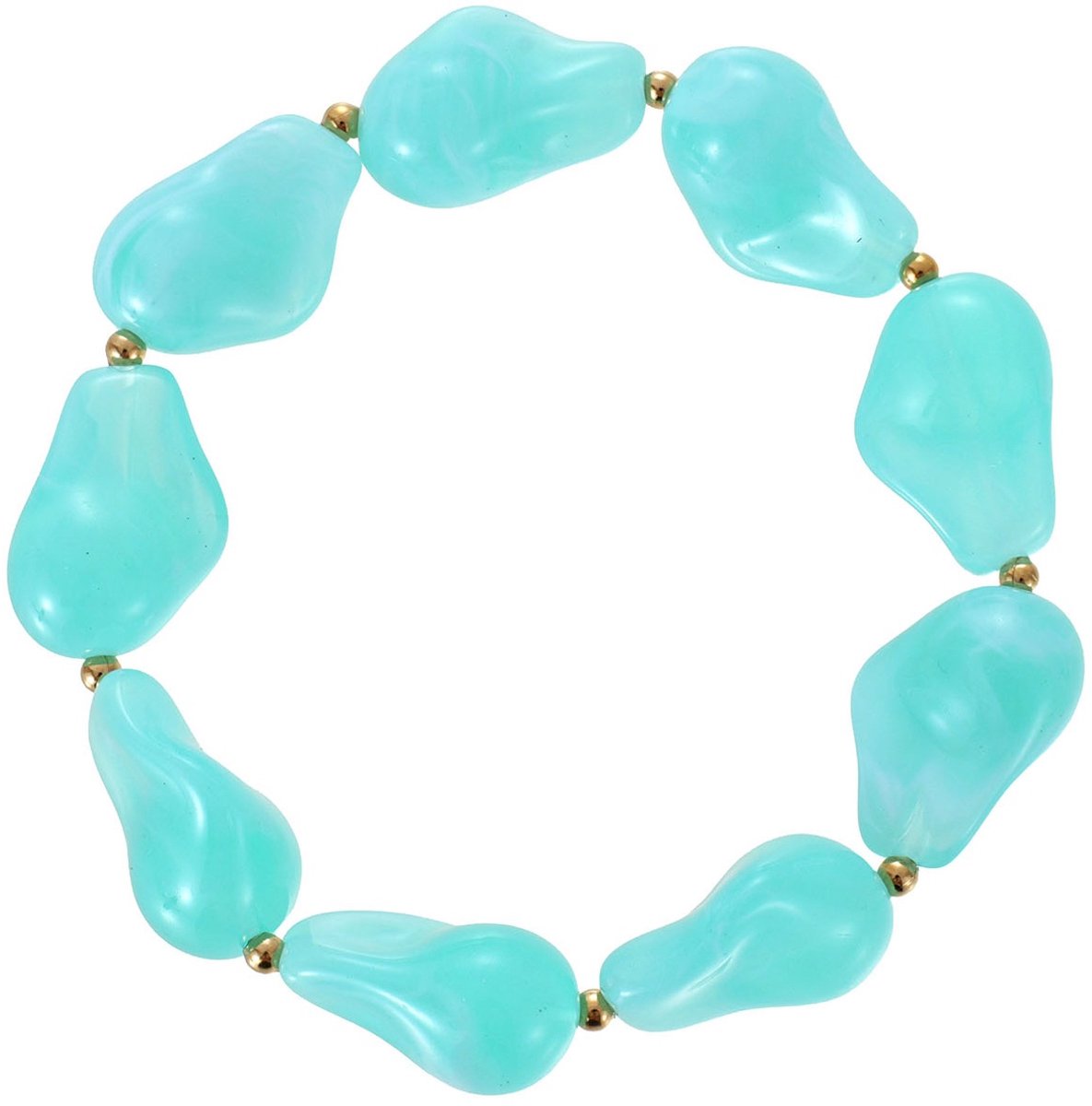 C-C18.3 BN1144-023-3 Steel BraceletAcrylic Beads Elastic Blue