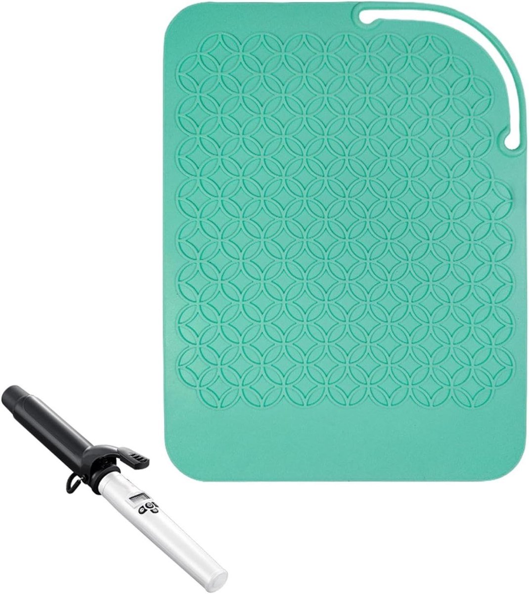 Hittebestendige Mat - Krultang Mat - Styling Beschermen - Antislip Ontwerp - 21 x 15.5 cm - Zwart
