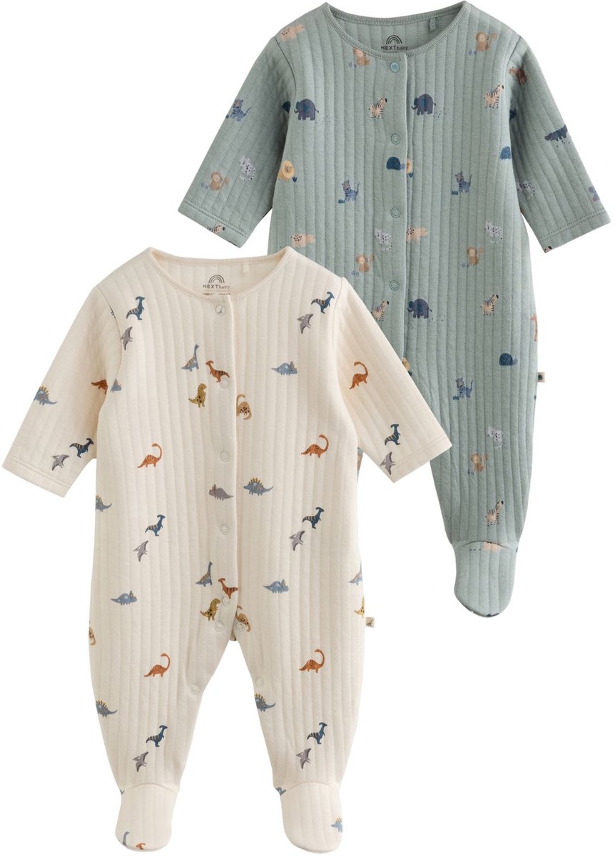 Next - Jongens - Set van 2 gewatteerde babyslaappakjes - Blauw