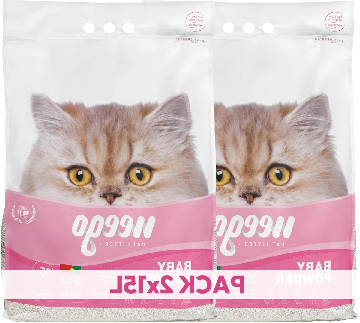 Kattenbakvulling Bentoniet - Absorberend grit - Geurcontrole Kat - Stofvrij - 15L - Talc