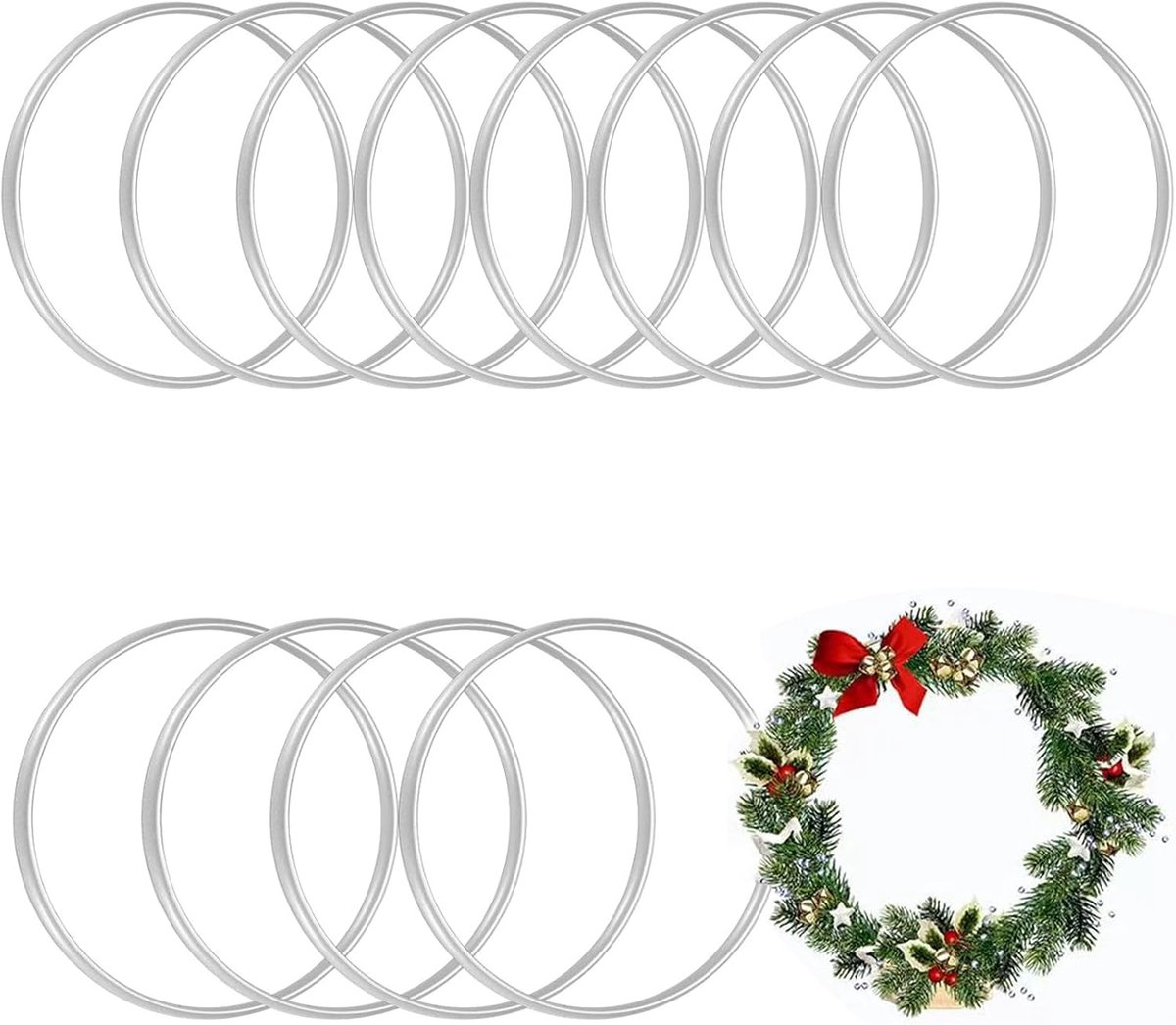 12 stuks metalen ringen om te knutselen 20 cm, metalen ringen voor dromenvanger, draadringen, krans, metalen decoratie, om op te hangen, decoratieve voor doe-het-zelf