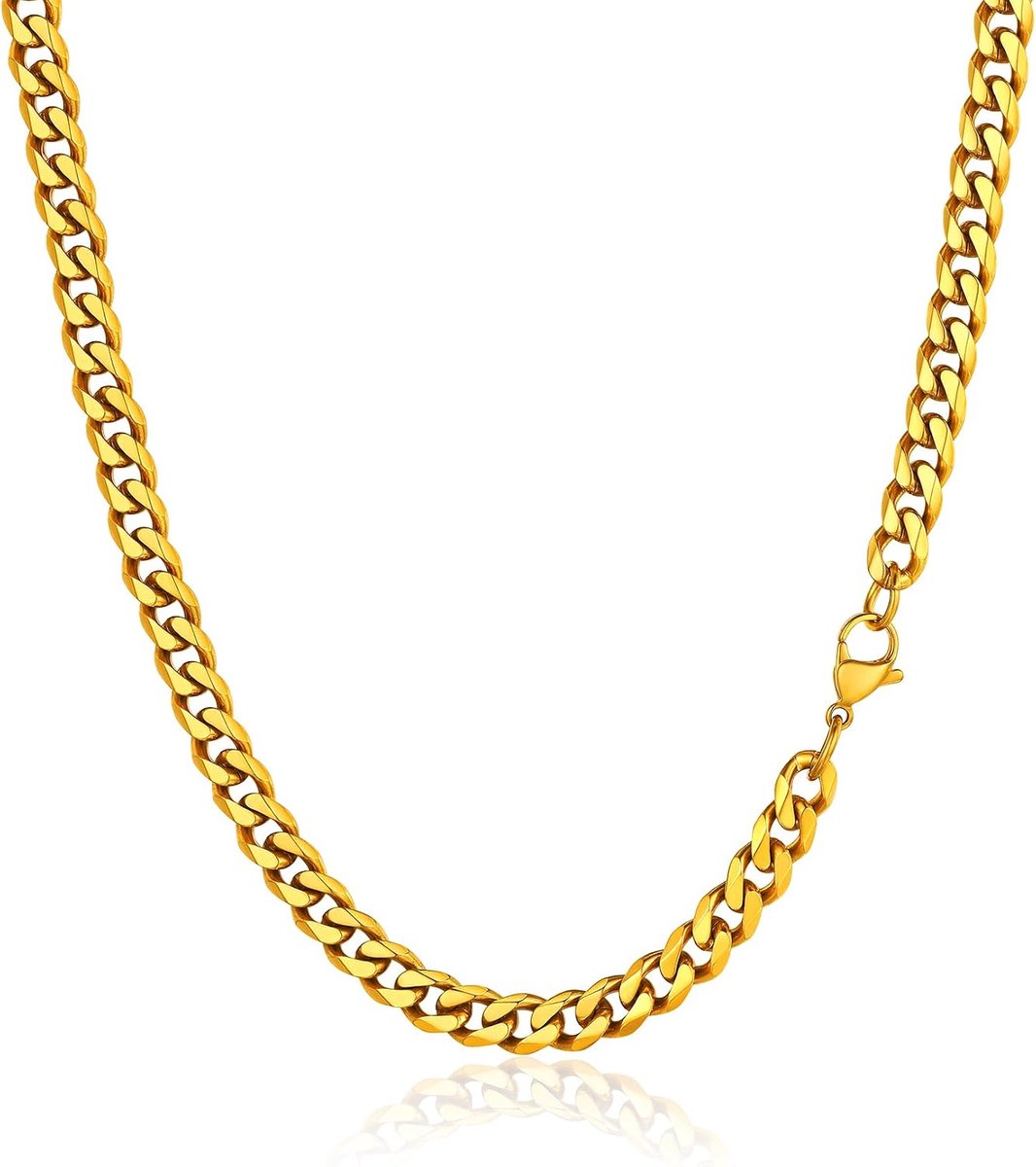 Heren/Dames Cubaanse Ketting in Roestvrij Staal/Verguld, Ketting 3mm/6mm/9mm/12mm breed - Lengte 36cm/46cm/51cm/55cm/61cm/66cm/71cm/76cm
