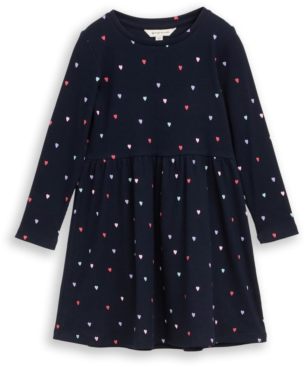 Tom Tailor - Minijurk met hartjesprint - Maat 92/98 - navy colorful heart