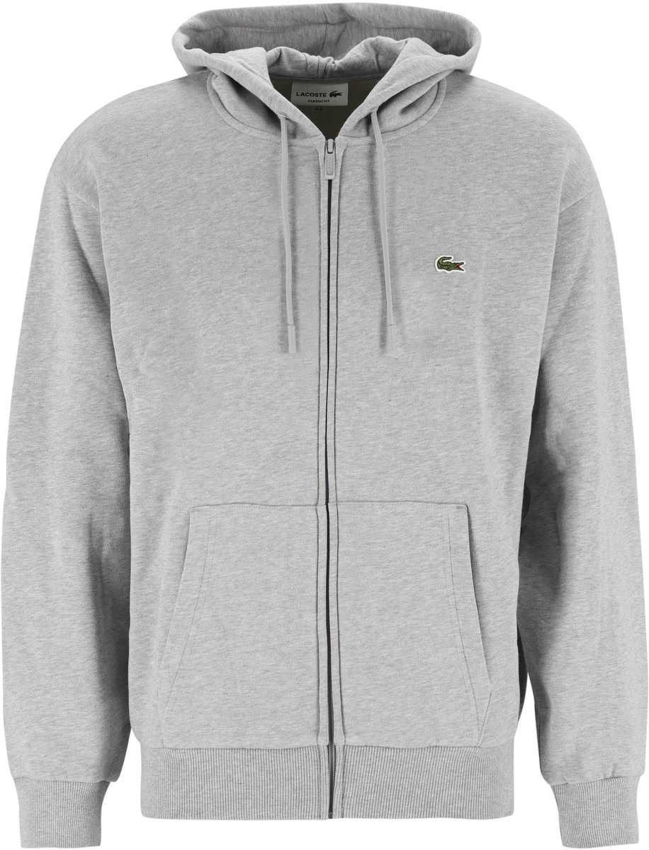 Lacoste heren hoodie sweatsvest - lichtgrijs melange