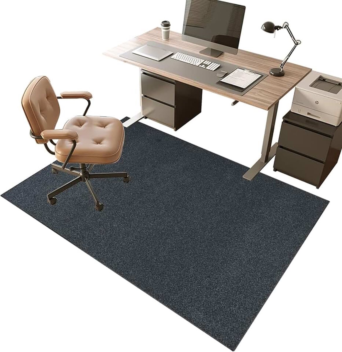 Bureaustoelmat voor hardhouten vloer 130 x 150 cm bureauvloerbeschermermat - computerstoelmatten voor vloerbedekking - Easy Glide rolstoelmat - bureaustoelmat voor studeerkamer, slaapkamer, woonkamer