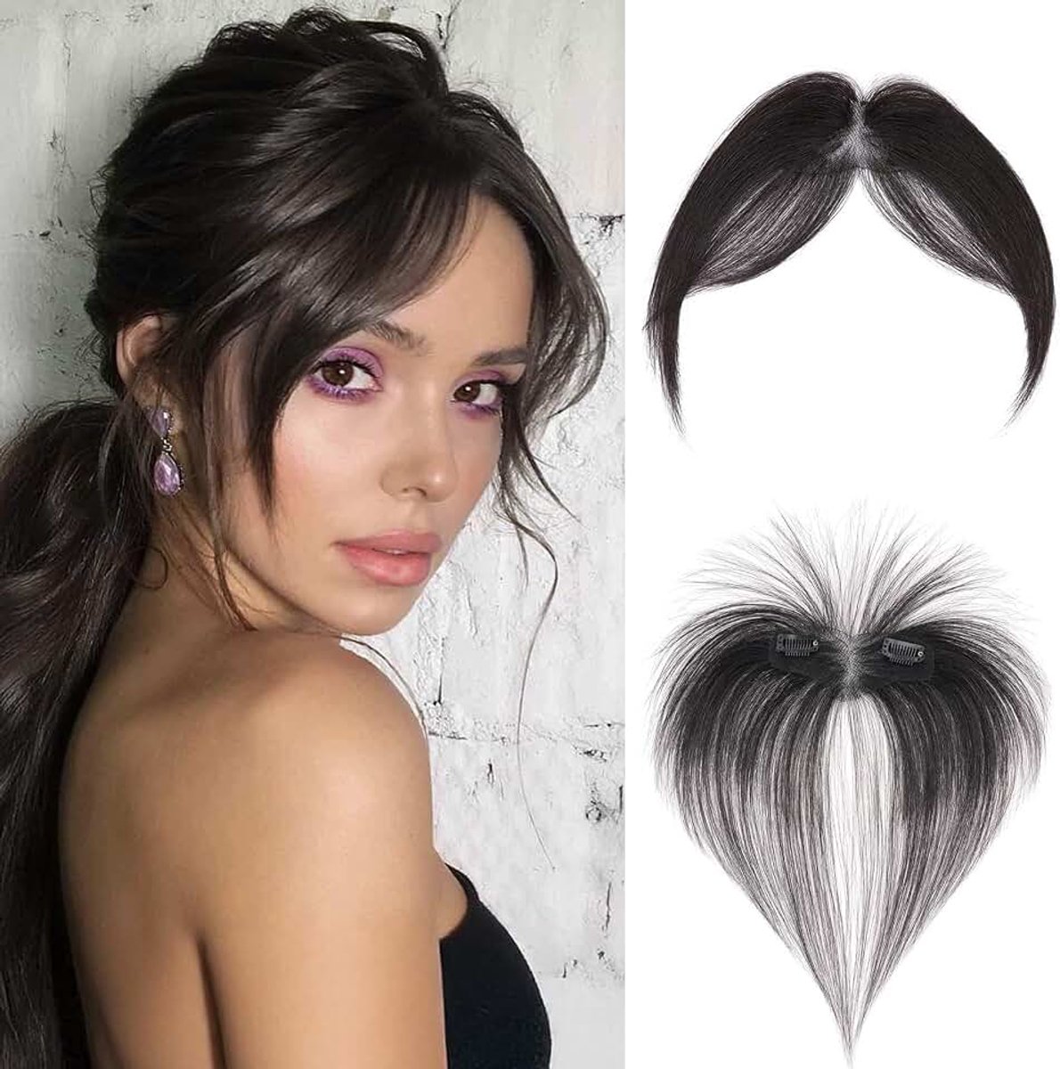 Pony haarstuk echt haar acht karakter, Remy pony pony pruik Air 3D haarverlenging, extensions pony natuurlijk voor vrouwen kleur natuurlijk zwart