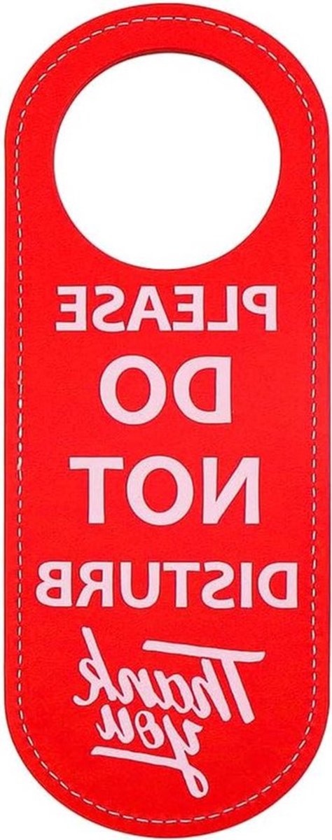 - Niet storen deurhangerbord - Deurknop privacybord - Dubbelzijdig - Rood - Kantoor - Thuisvergadering - PU leer - Geschikt voor Alle Deuren - 1 Verpakking