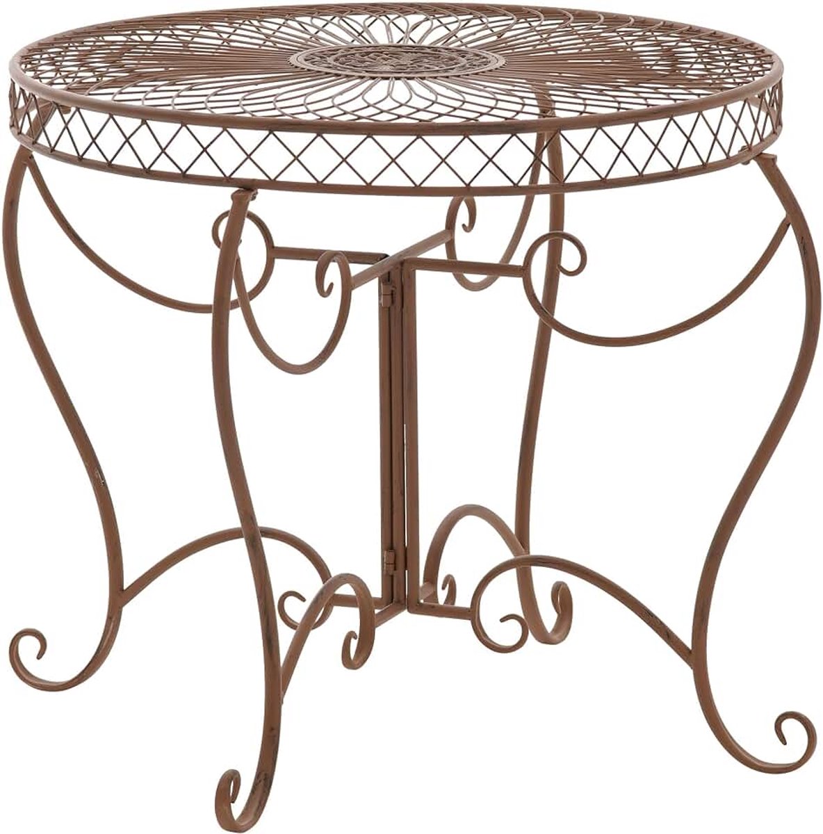 Sheela - ronde tuintafel - Ř 76 cm - metaal -, Kleur:wit