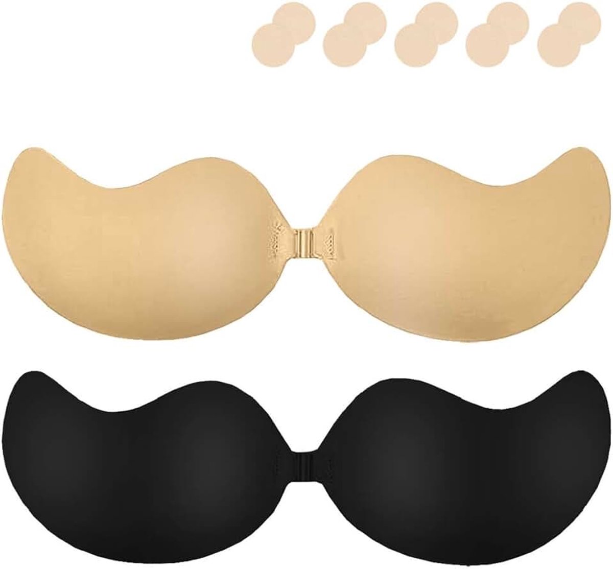 Plakbeha, push-up, sticky beha, onzichtbare beha zonder bandjes, rugvrij, borstpads, zelfklevende beha voor kleine borsten, grote borstbeha voor jurk met blote rug