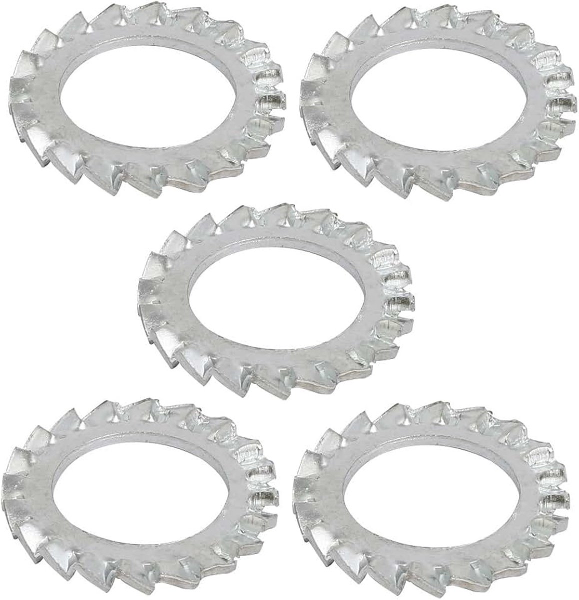 20mm Inner Dia Koolstofstaal Verzinkt Externe Getande Lock Washer 5 stks