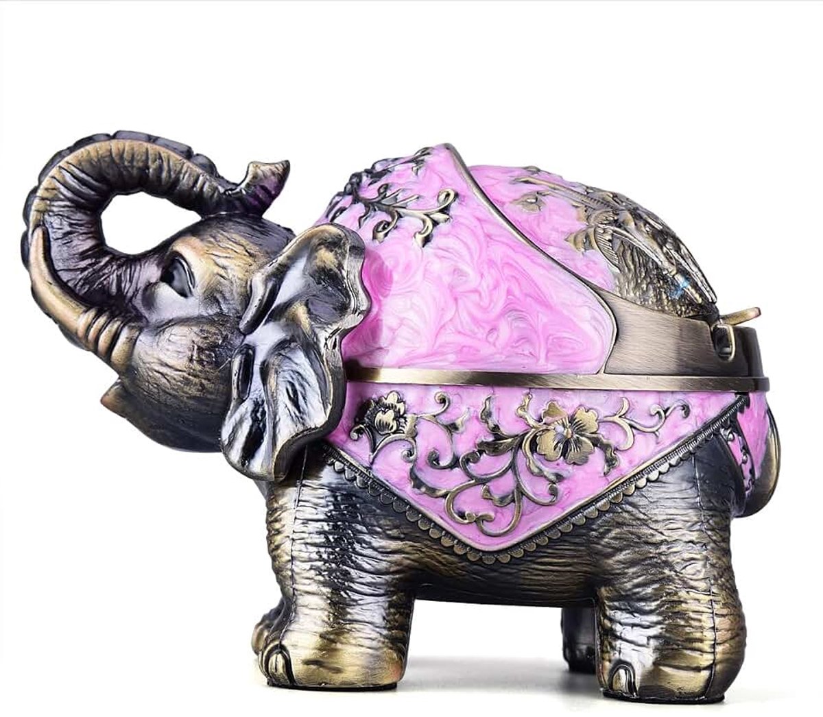 Decoratieve Asbak met Deksel voor Sigaretten Metalen Roken Asbak Asbakken voor Onkruidroker Winddicht Sigaret asbakken voor Outdoor Indoor Fancy Gift voor Mannen Vrouwen-Roze