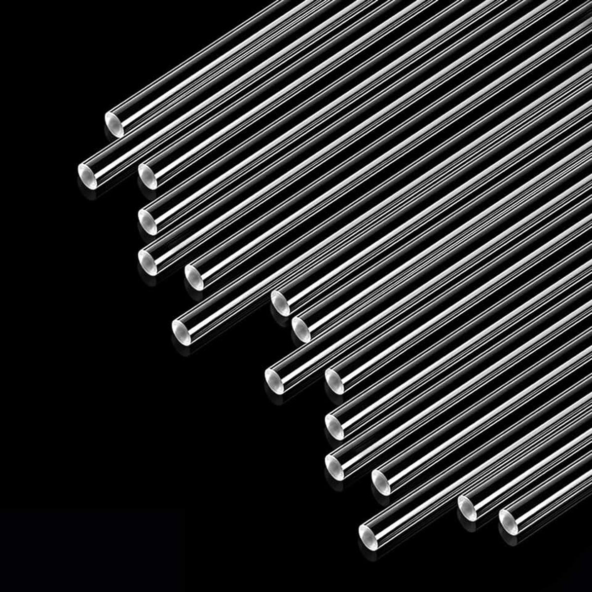 25 stangen van acryl, glasvezelstang, transparante lichtgeleiding, herbruikbare glazen buizen, lichtrails en architectonische designelementen, geschikt voor ruimtes (3 mm x 30,5 cm)