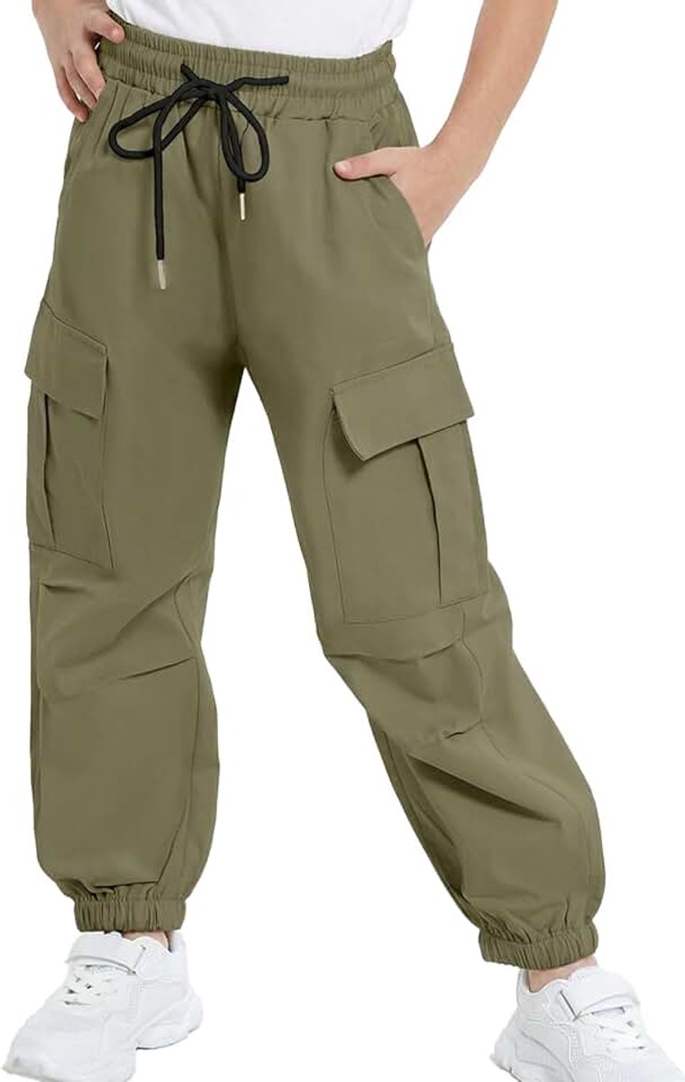Y2k Cargobroek voor meisjes, elastische taille, casual, baggy, parachutebroek, meerdere zakken, dansbroek, Y2k kinderbroek voor 5-14 jaar