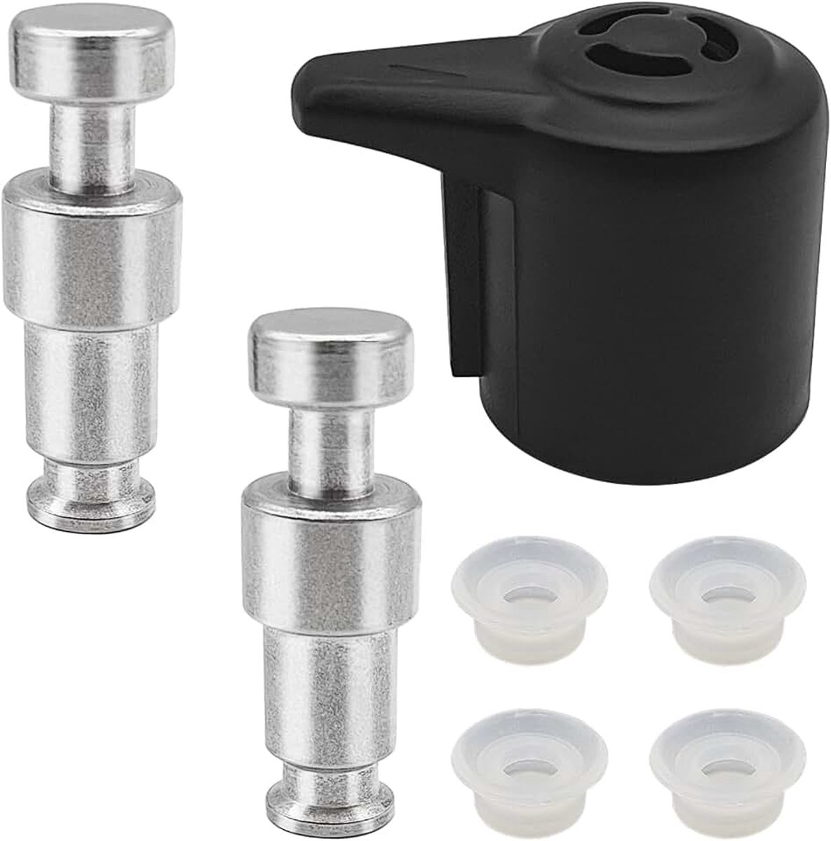 Stoomdrukventiel, met 2 stuks drijvende klepafdichting + 4 afdichtingspakkingen Universele vervangende drukventielonderdelen voor Instant Pot 3, 5, 6, 8 Qt, stoomuitlaataccessoire voor elektrische
