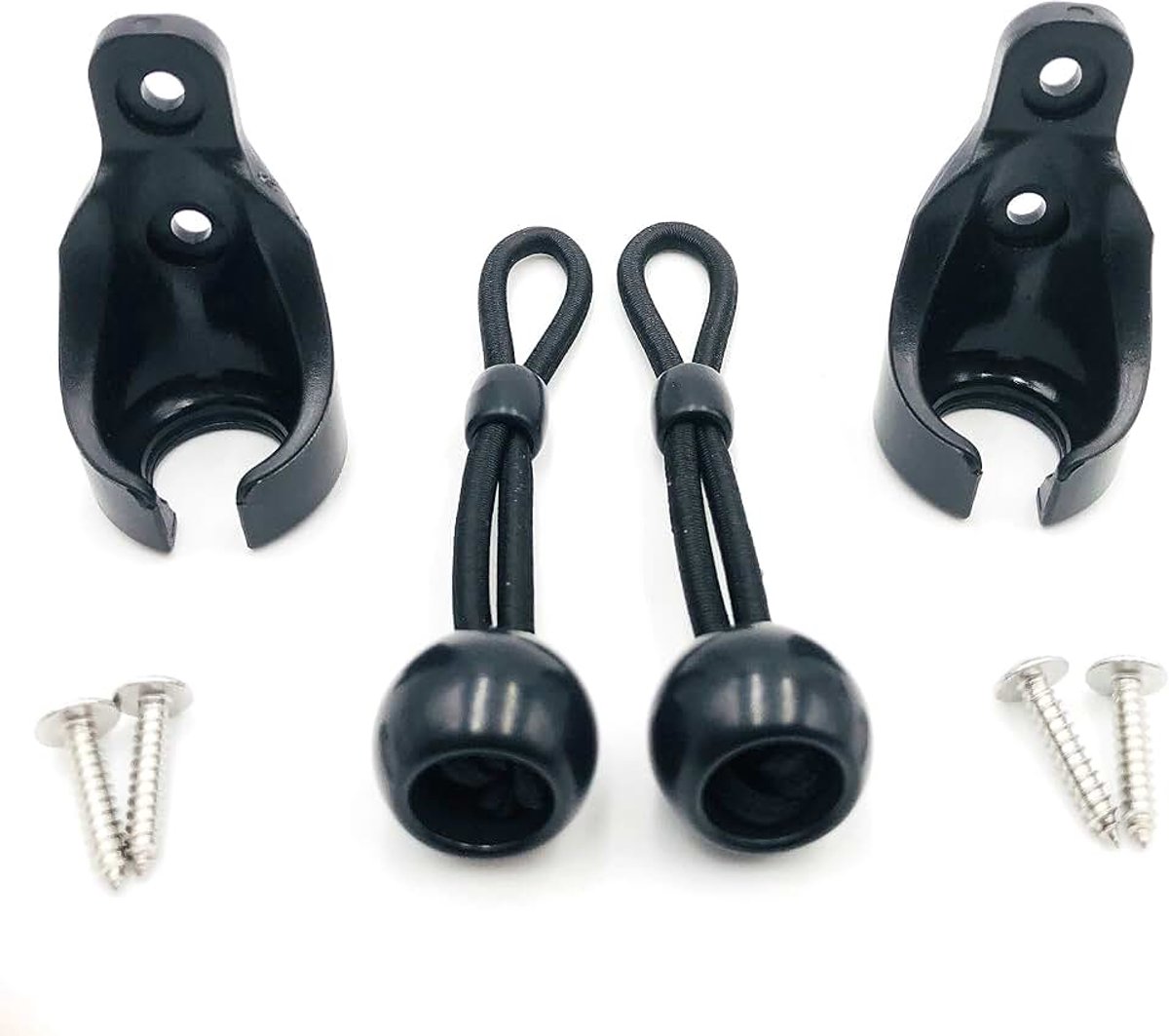 & Shades Bungee Tie Down Conversie Kit van Exterieur Zonneschermen Rolgordijnen, Binnen/Buiten (Zwart, Bungee Kit)