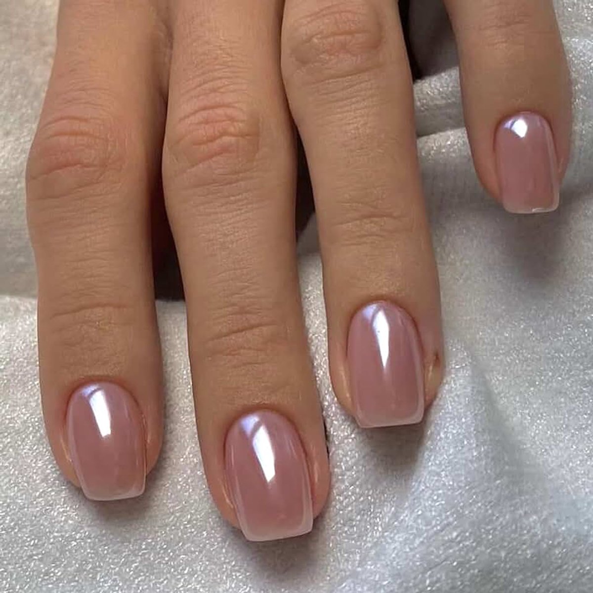 24 stuks Franse kunstnagels, kort, vierkant, roze, nude, om op te plakken, natuurlijke glanzende press-on nagels, pure kleur, herbruikbaar, volledige afdekking, acryl, kunstnagels, stickers
