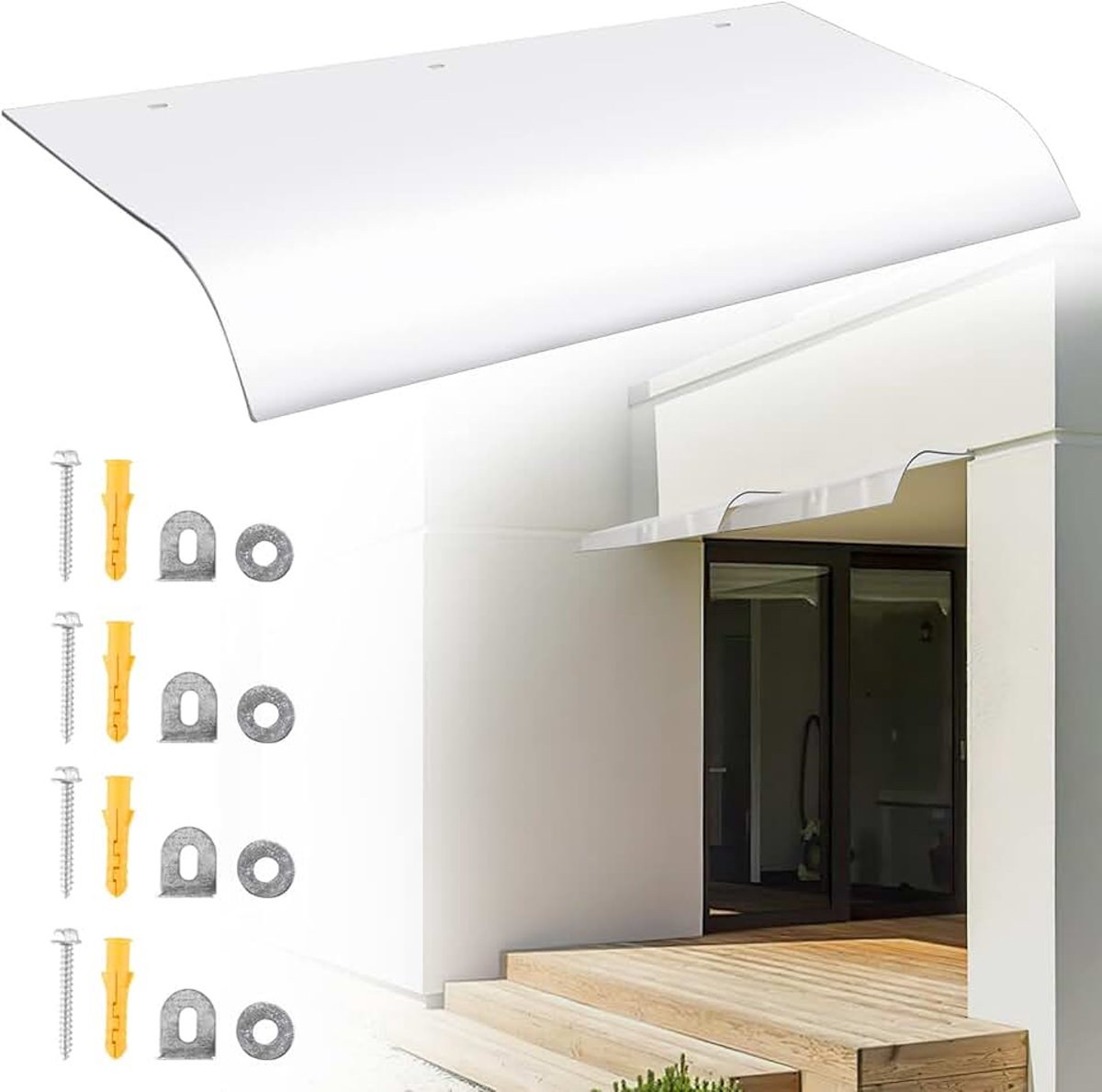 Afdak voor huisdeur, 40 x 80 cm, transparante lessenboogluifel, 3,5 mm, overkapping, huisdeurluifel, deurdak voor balkon, raam, huisingang, UV-bestendig, regenbescherming