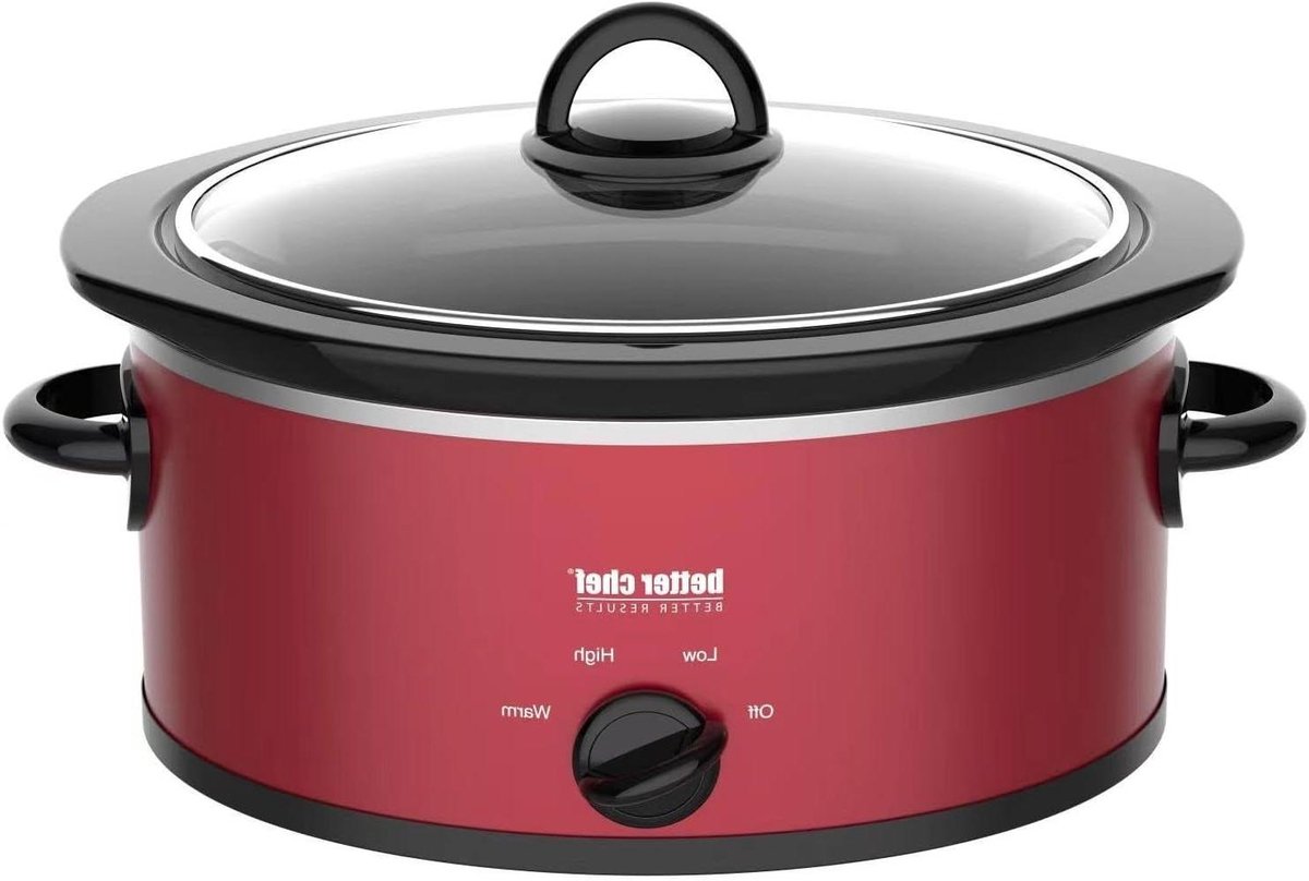 Ovale Kooktoestel - Slowcooker Stoofpot - Lange Maaltijden Bereiden - Drie Temperatuurstanden - 3 Liter - Rood