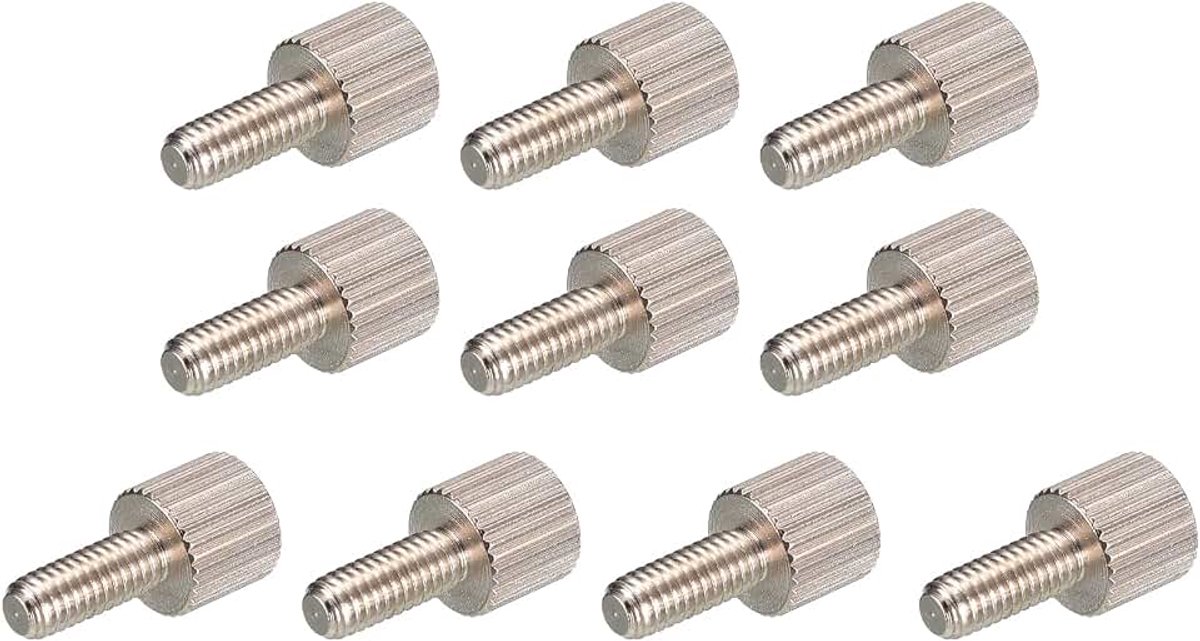 M4 x 10 mm duimschroef x 10 stuks platte gekartelde kop voor display industrie en huishoudelijke apparaten industrie [zilverkleur]