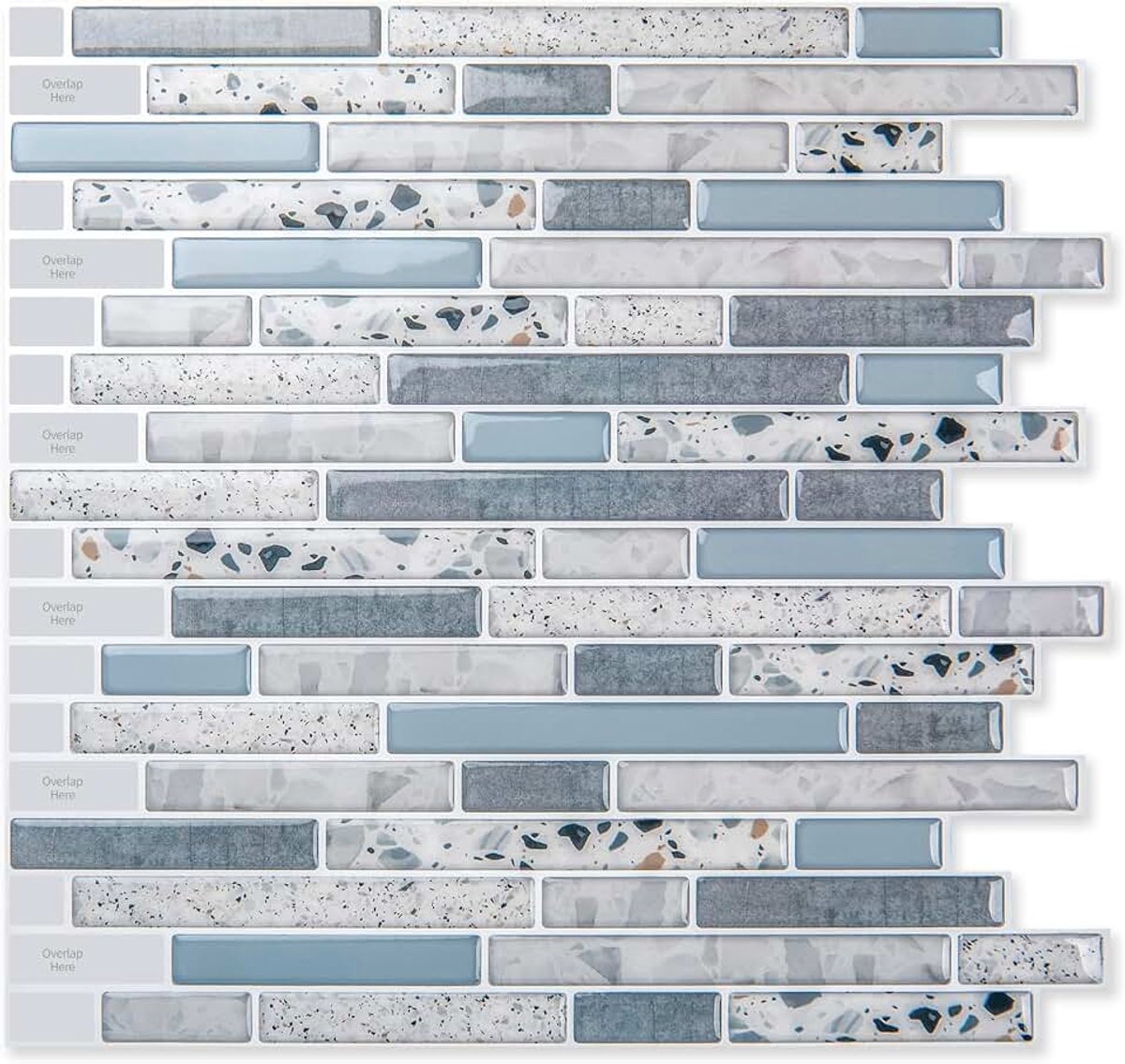 10 Stuk Peel and Stick Tiles Zelfklevende 3D Backsplash Tegel Vinyl Muurstikers Voor Keuken Badkamer Marmeren Stenen Ontwerp 30 x 30cm