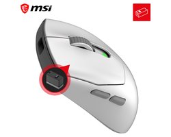 MSI FORGE GM340 WIRELESS WHITE – Gamingmuis – Draadloos RF - Bluetooth – Optisch – 12.000 DPI