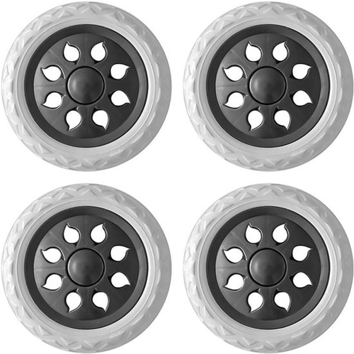 2 stuks boodschappentrolleewielen - Reservewielen voor boodschappentrolley - bagagewiel - autowiel - wielen met kunststof kern en schuim
