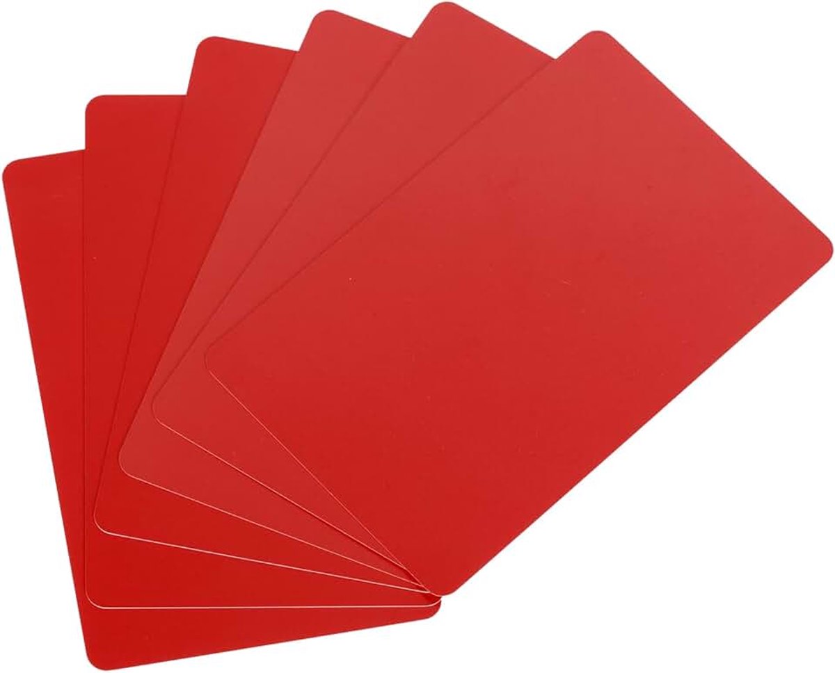 30 stuks blanco PVC-kaarten kleur, CR80 15 Mil kunststof kaarten blanco ID-kaart waterdicht voor ID-badge, creditcards, identificatiebadges, printer, rood