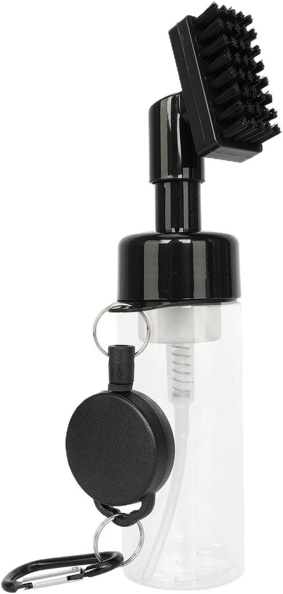 Golfclub reiniger - Golfborstel groefreiniger - Clubs Schoonmaken - Ingebouwde waterfles - 21 cm lengte - Zwart