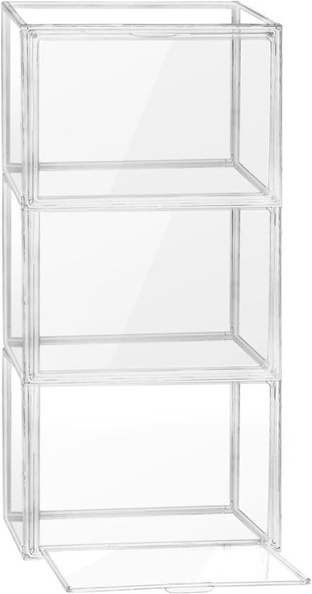 Stapelenbare Transparante Schoenendozen - 3 Stuks met Magnetische Sluiting voor Schoenen, Handtassen en Organisatie