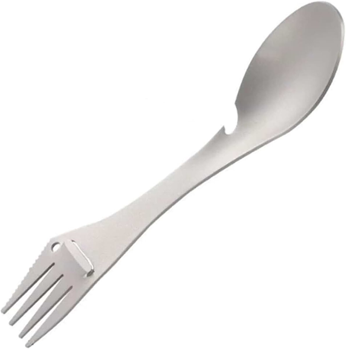 Bestek voor camping, titaniumlegering, multifunctioneel, met lepel, vork, opener, flesschiller van titanium, wandelen, picknick, kamperen