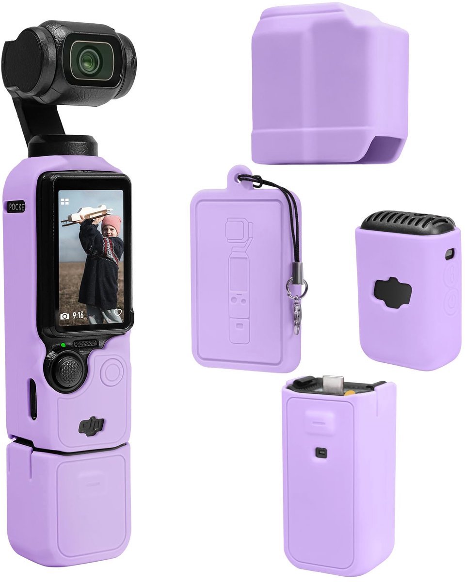 Casalora Beschermhoes voor DJI Osmo Pocket 3 -Silicone - Cover - Action Cam Accessoires -Paars