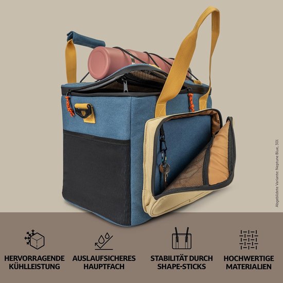 Koeltas - Isolatietas Thermotas - Picknick en Reizen - Waterdichte Ritsen - 30 Liter - Zwart Roze — afbeelding 4