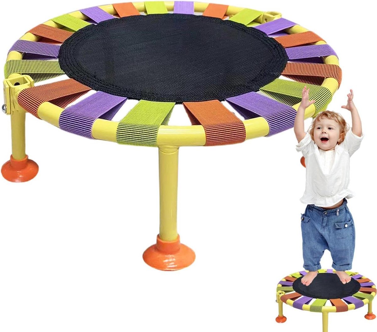 Fitnesstrampoline - Springbed Opvouwbaar - Thuis Trainen - Stil En Antislip - 45 x 16 cm - Kleurrijk