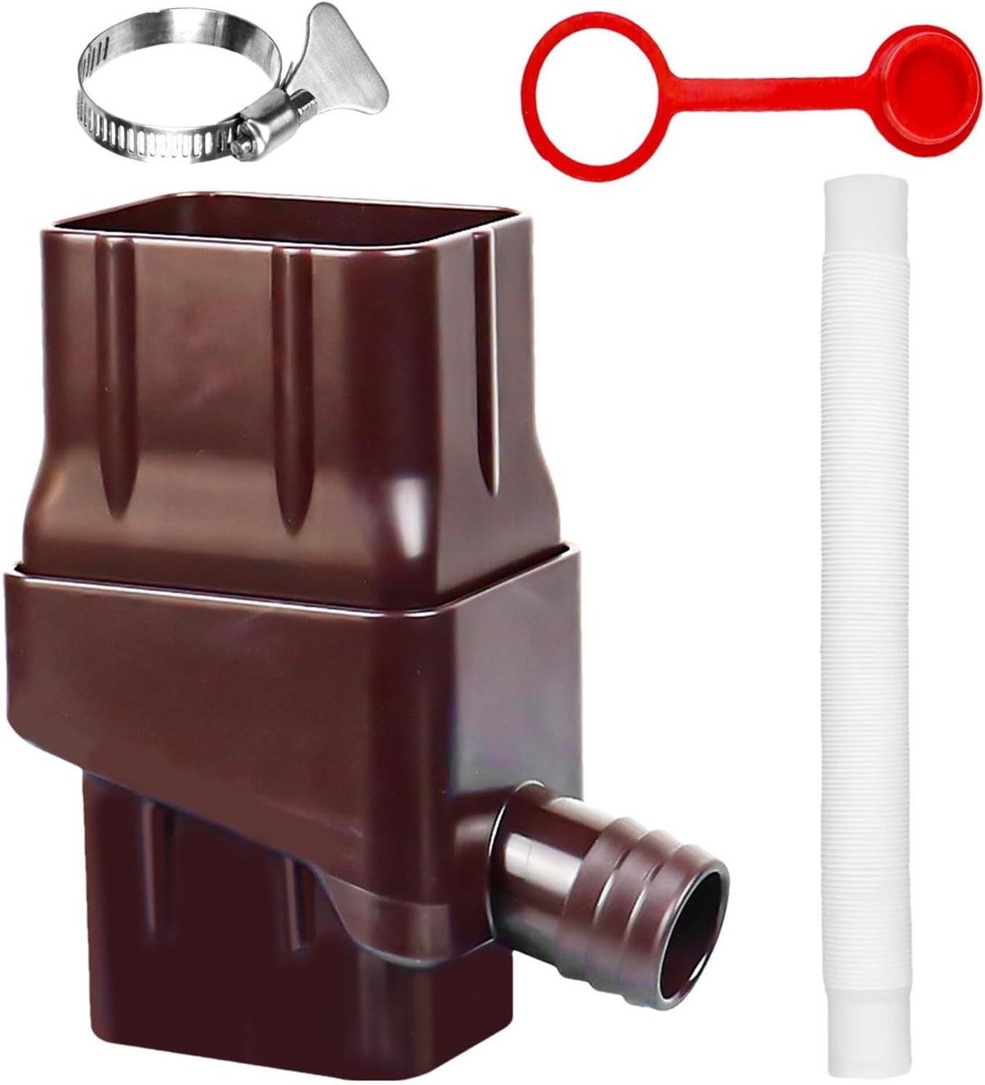 Regenpijp Collector - Water Collector - Regenwater Opvangen - Verstelbare Inlaat - Voor 2x3" Regenpijpen - Zwart