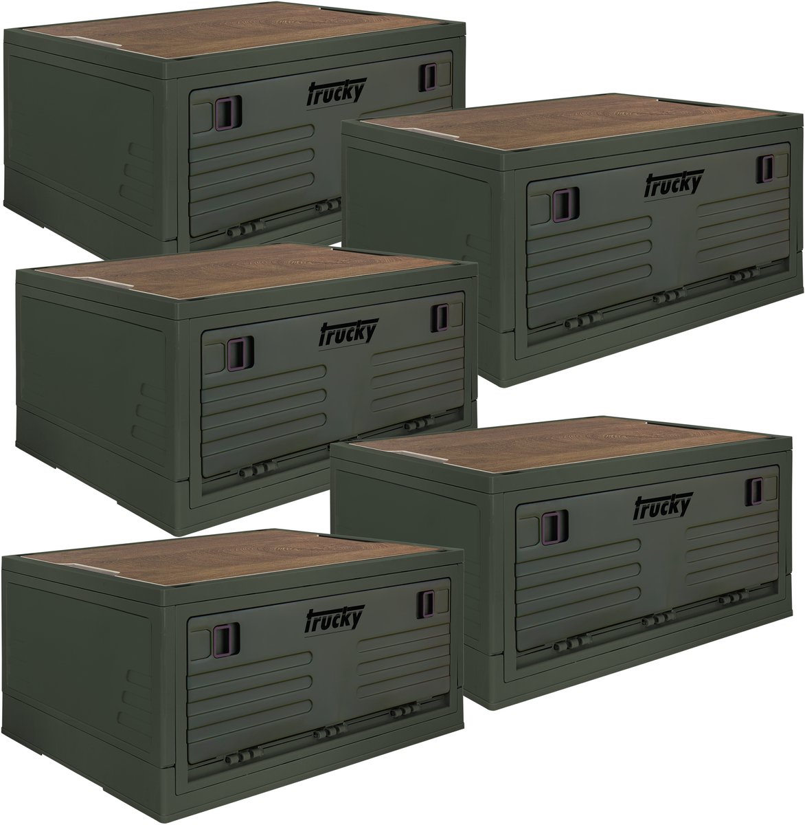 Opbergdoos, 35 L, camping, vouwdoos, opbergdoos met deksel, inklapbaar, opbergen, doos, 47 x 35 x 24 cm, beige, Trucky