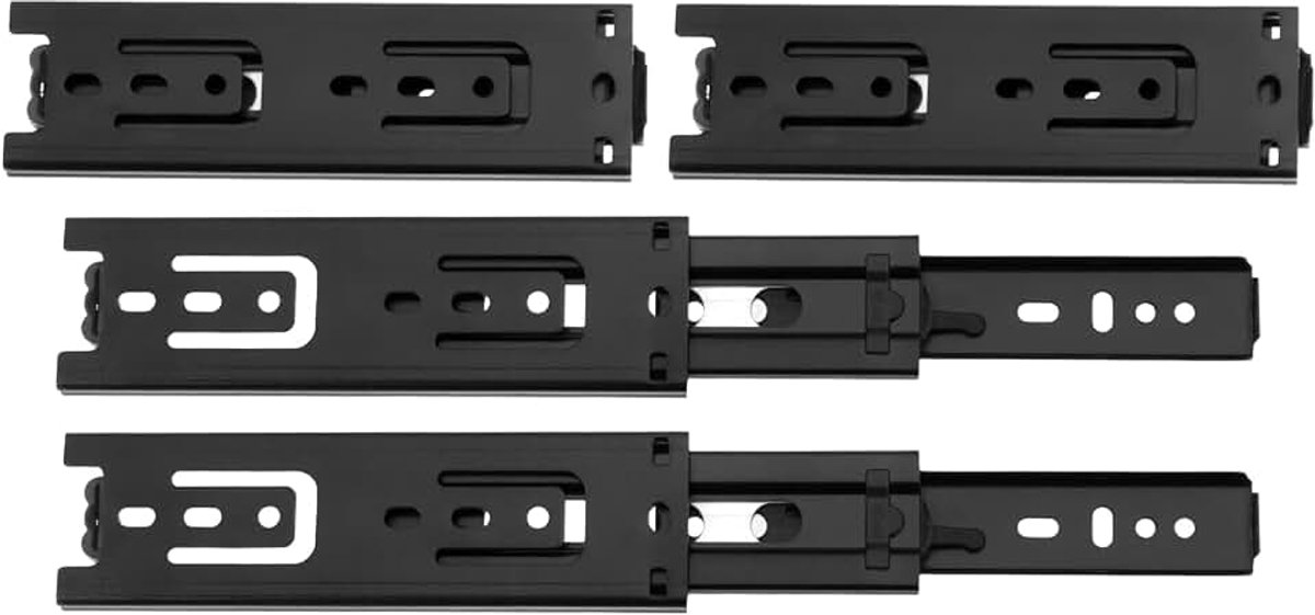 2 paar 150 mm kasten ladegeleiders, drie secties volledige uitbreidingsdia's, 285 mm ladegeleiders