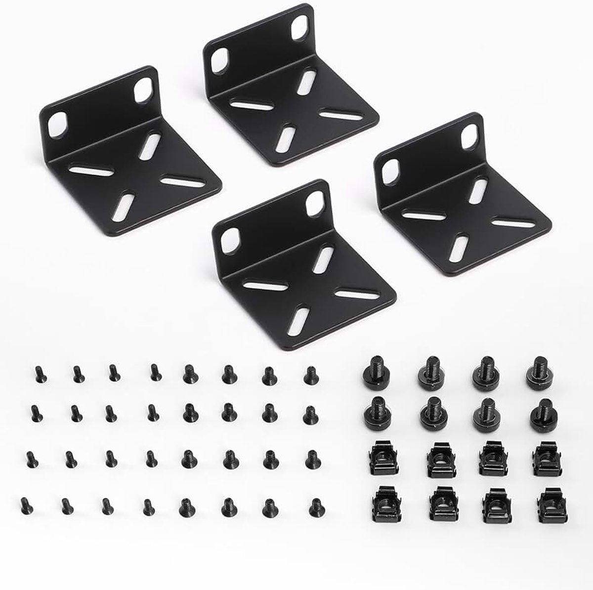 Rack montageset, verstelbare 19 inch schakelaar-rek oren, compatibel met de meeste producten van Buffalo Tech, Cisco, NETGEAR, DELL, D-Link, Linksys en Trendnet