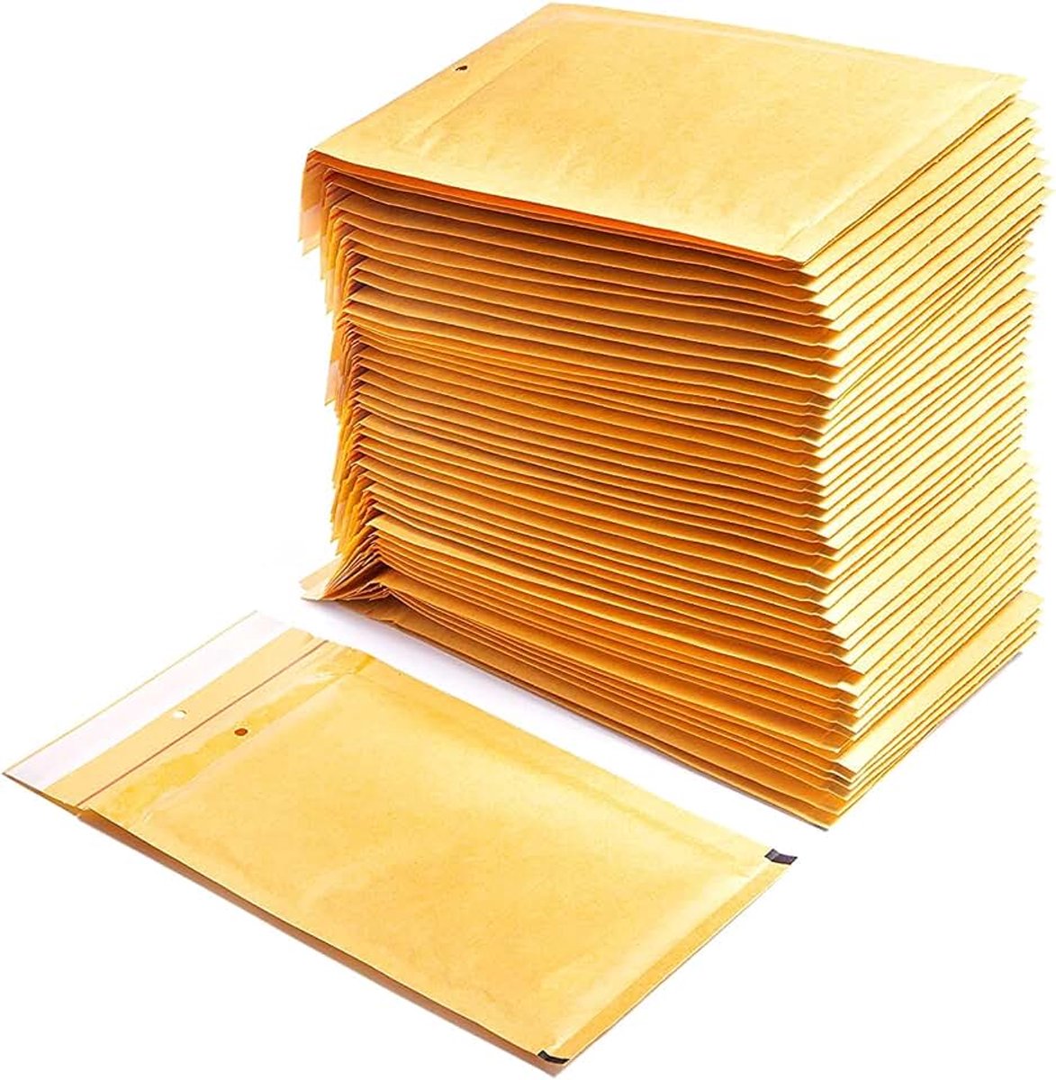10 gevoerde enveloppen van polyethyleen binnenbekleding, kleur bruin, verzendtassen met capaciteit voor documenten met een maximaal oppervlak van 220 x 340 mm