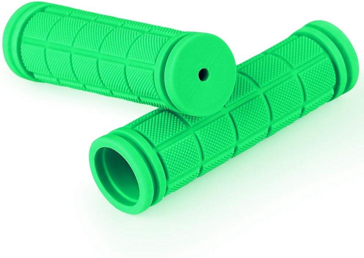 Fietshandgrepen - Stuurgrepen Grips - Comfortabel Fietsen - Ergonomisch Verhoogd Oppervlak - 107 mm Lengte - Groen