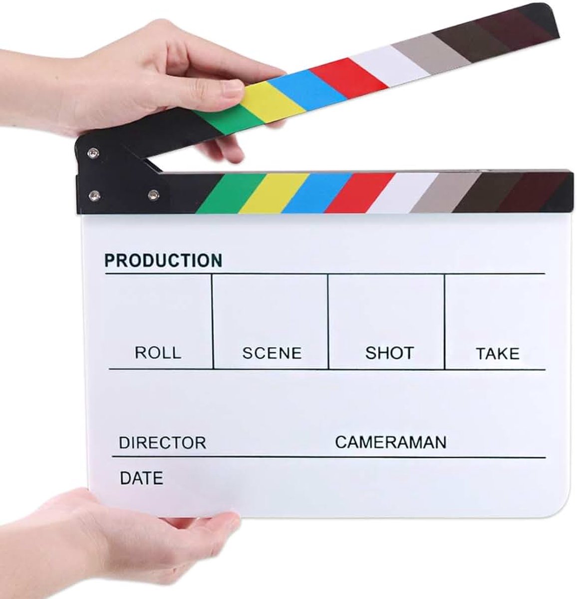 Acryl Plastic Leisteen 25x30cm/10x12" Droog Wissen Director's Film Clapboard Cut Action Scene Clapper Board Leisteen met Kleur Sticks