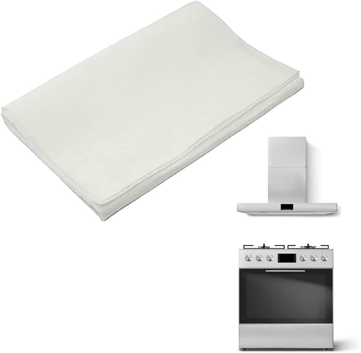 Filter universele spons voor afzuigkap, absorbeert geuren, vet en stoom, op maat te snijden filtermat (40 x 80 cm, wit)
