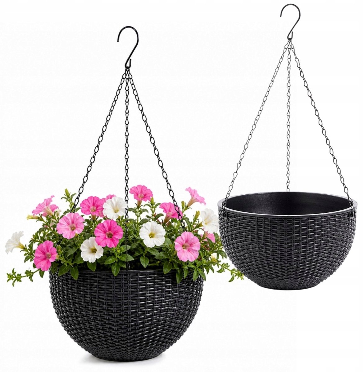 Hangende Antraciet Bloempot 26cm - Stijlvolle Balkon Decoratie