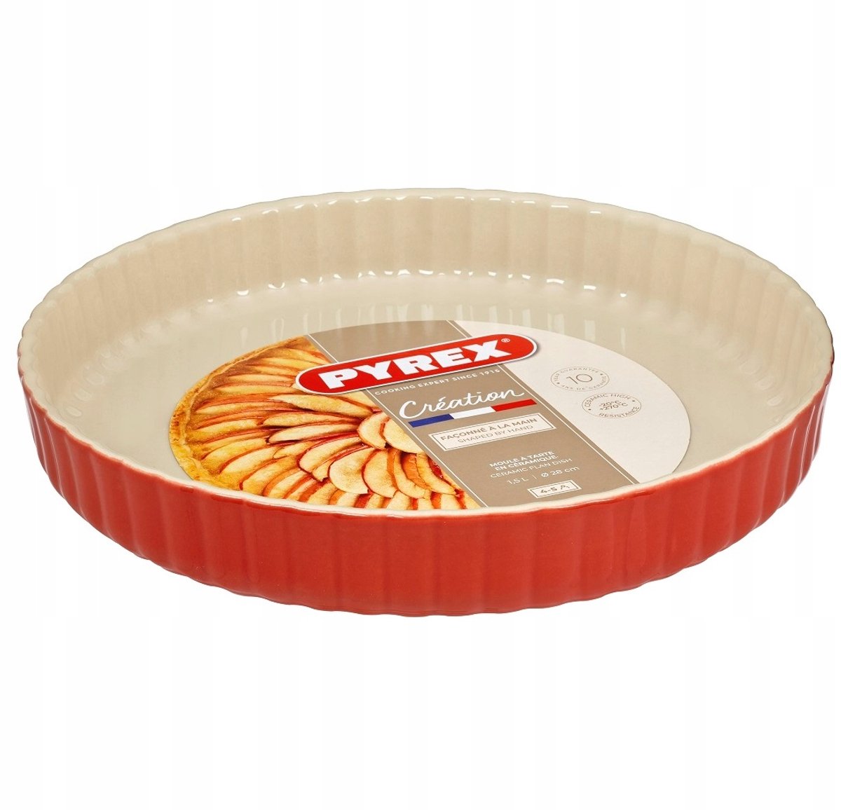 Pyrex Creation taartvorm Ø 28 cm rond rood - Oven & magnetronbestendig