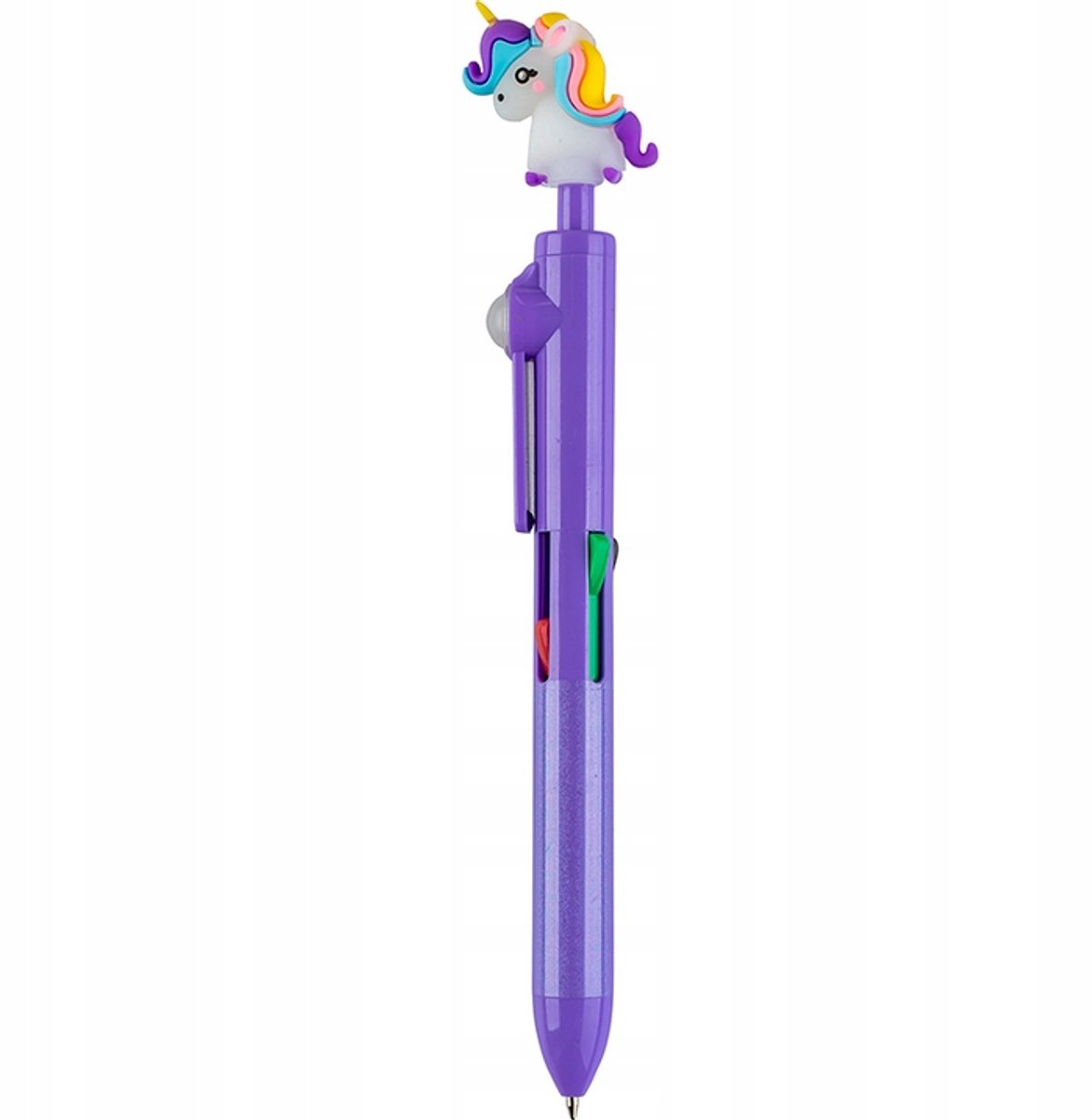 Unicorn 4-in-1 intrekbare pen met rubberen grip