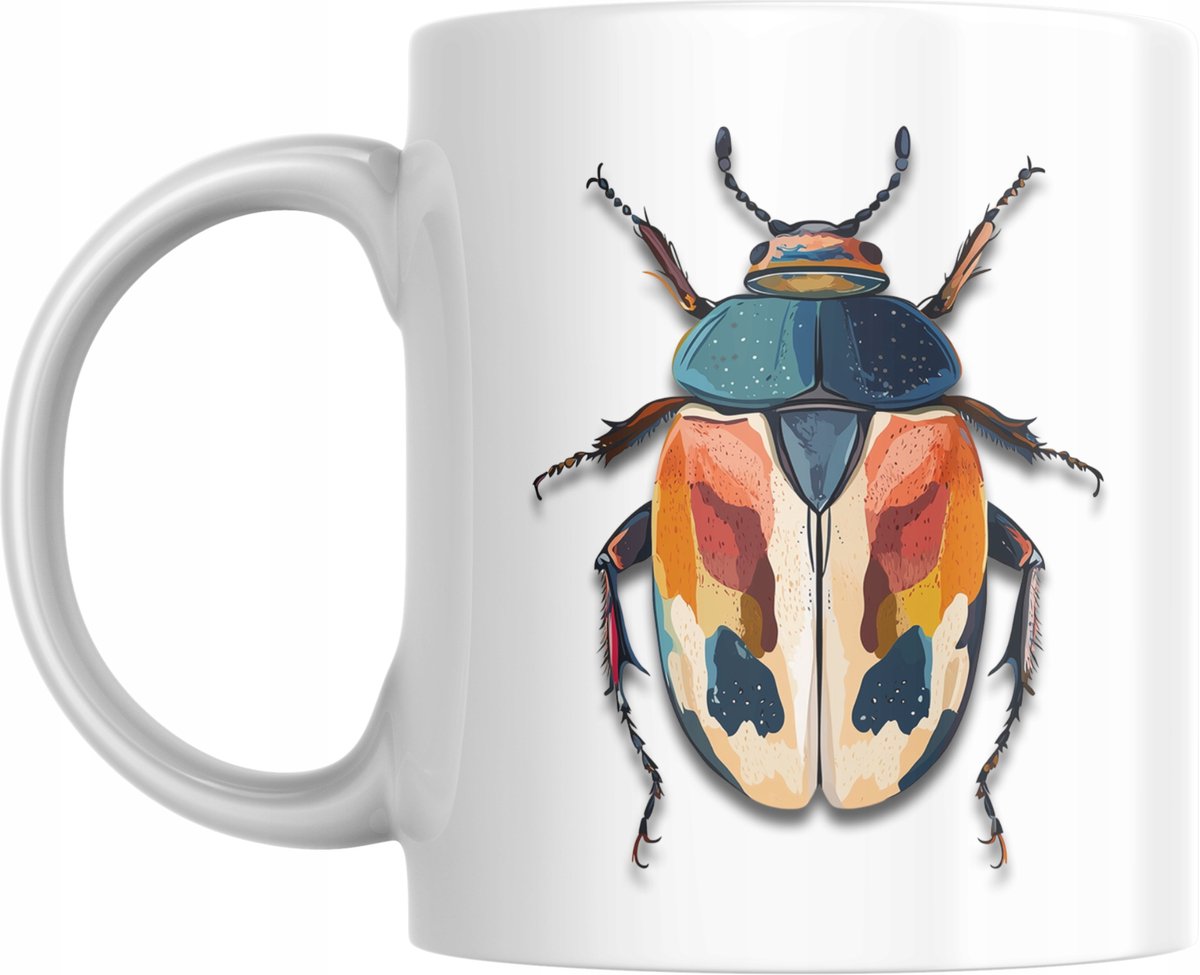 Kleurrijke Kevers Mok - Uniek Cadeau voor Koffie en Bureau