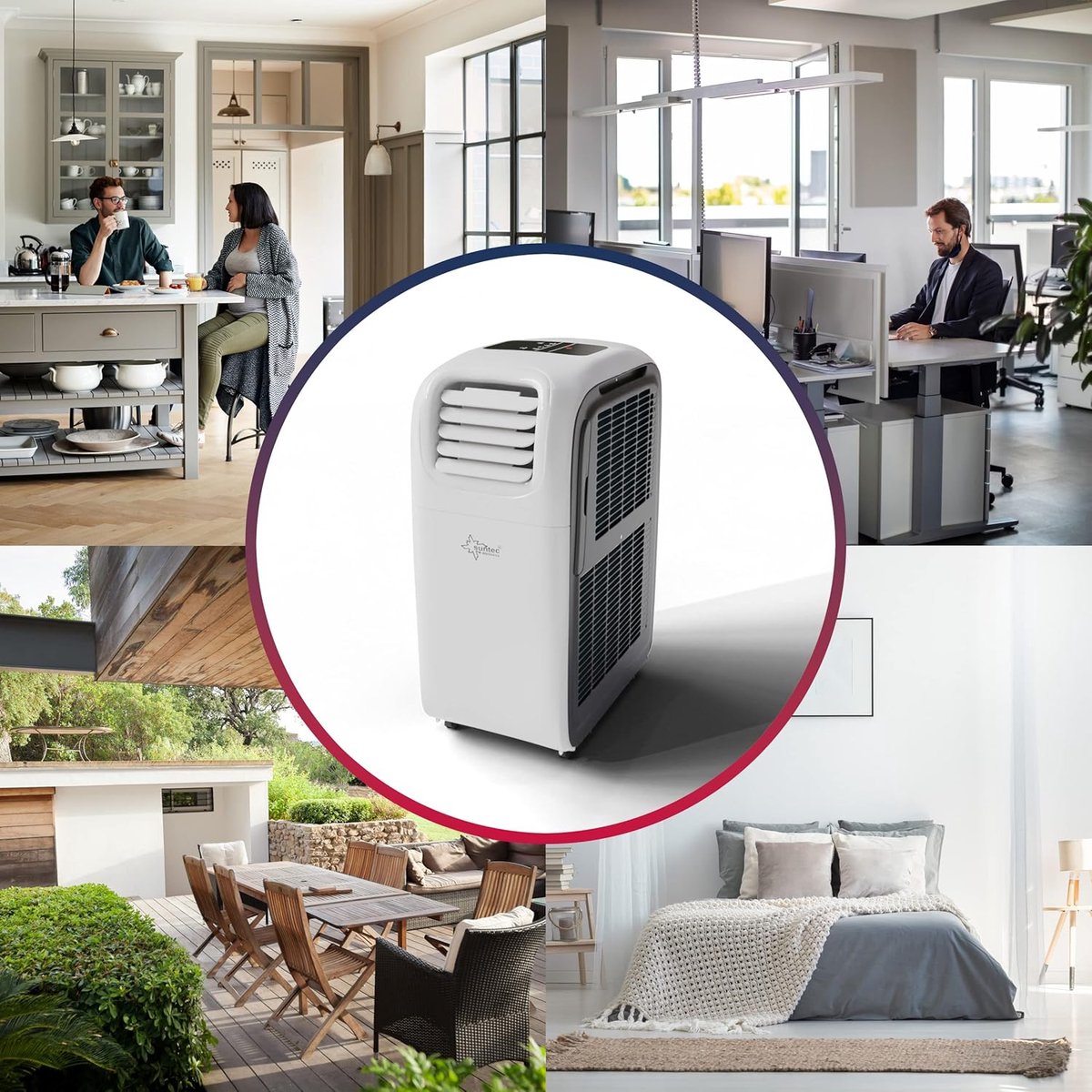 Mobiele airco 12000 BTU stil met verwarming, ontvochtiger, energieklasse A, voor ruimtes tot 60 m² thumbnail 4