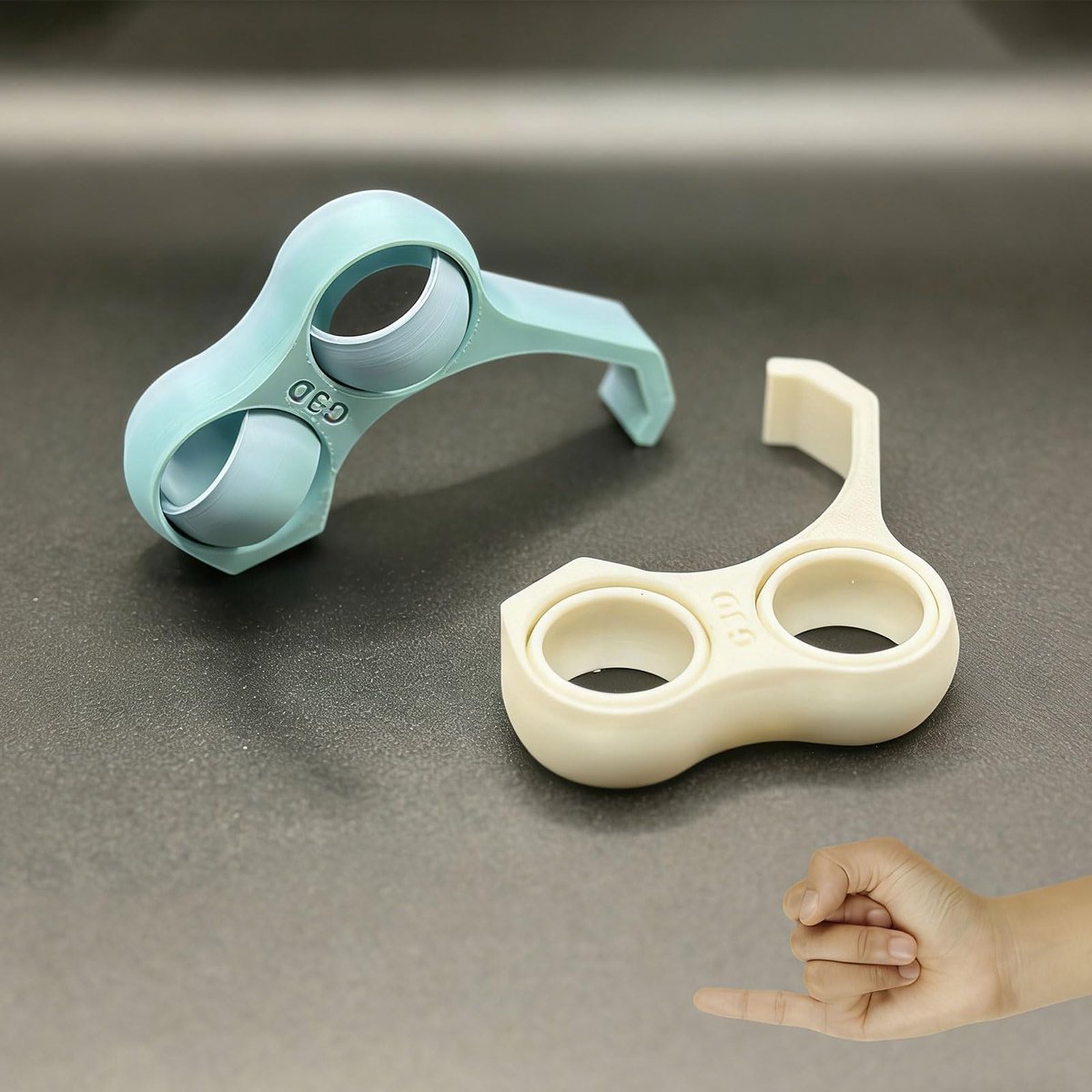 Telefoonvingerhouder - 2-delig ergonomisch ontwerp met 2 gaten voor pink en ringvinger draagbare pinkbeschermer wit en groen