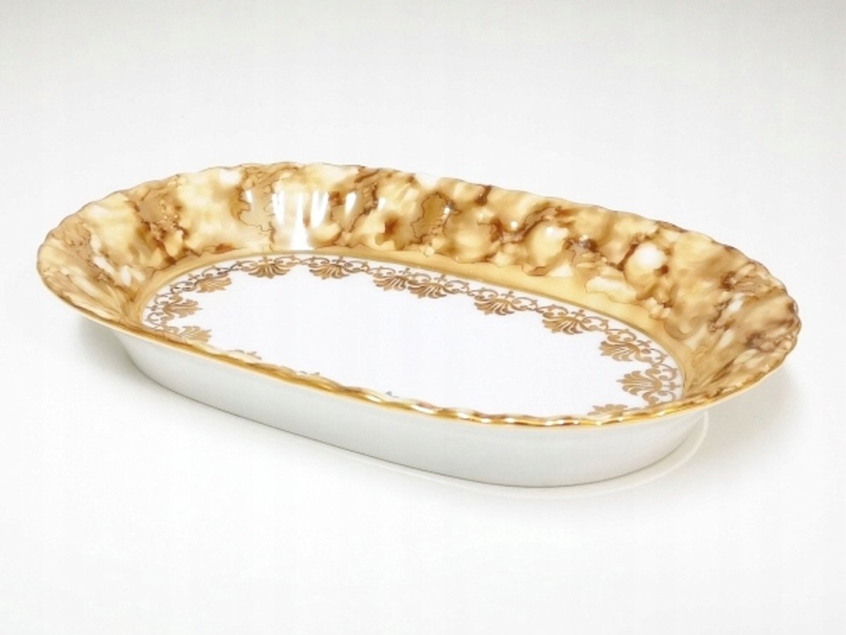 Malcer Iwona Ovale Saladekom 24 cm - Handbeschilderd porselein