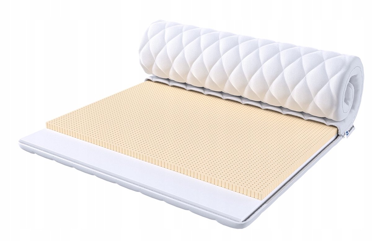 Heisberg Topper Matras 200x200 cm - Latex & Schuim - H2 White