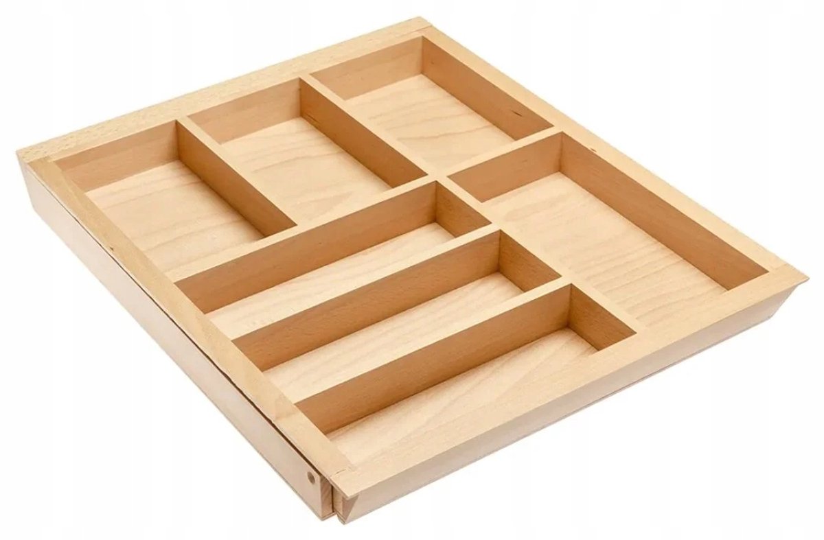 Houten Bestekbak Lade Organizer - Verstelbaar Beukenhout 51-95cm